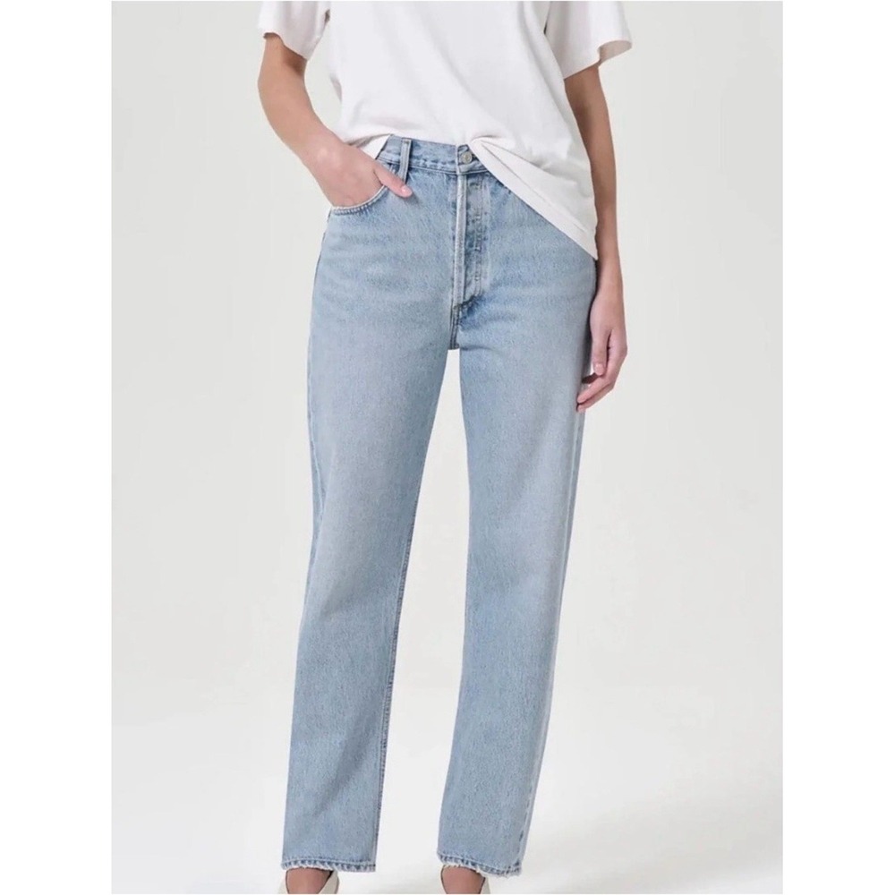 AGOLDE 90s Mid Rise Loose Fit Jeans Size 27 Light Blue Denim A069K-1206